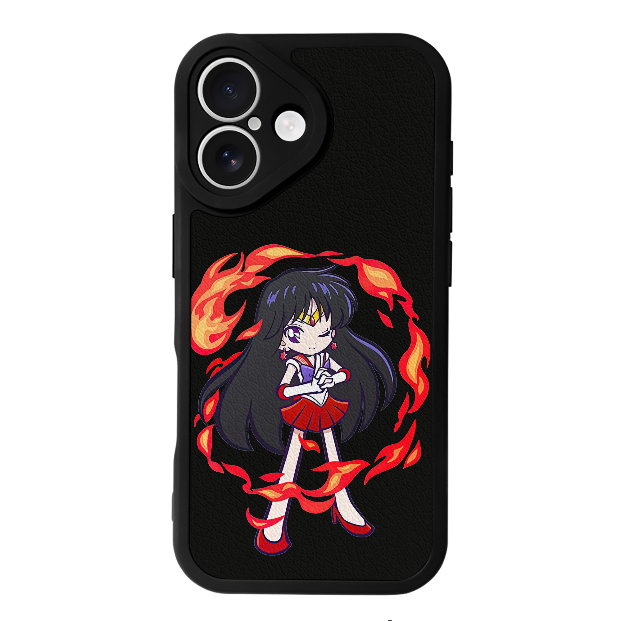（画像用） 美少女戦士セーラームーン 火野レイ ひの レイ Sailor Moon Hino Rei （セーラーマーズ,Sailor Mars） 【iPhone 16シリーズ対応】シリコンスマホケース（レザー調） 材質：シリコン